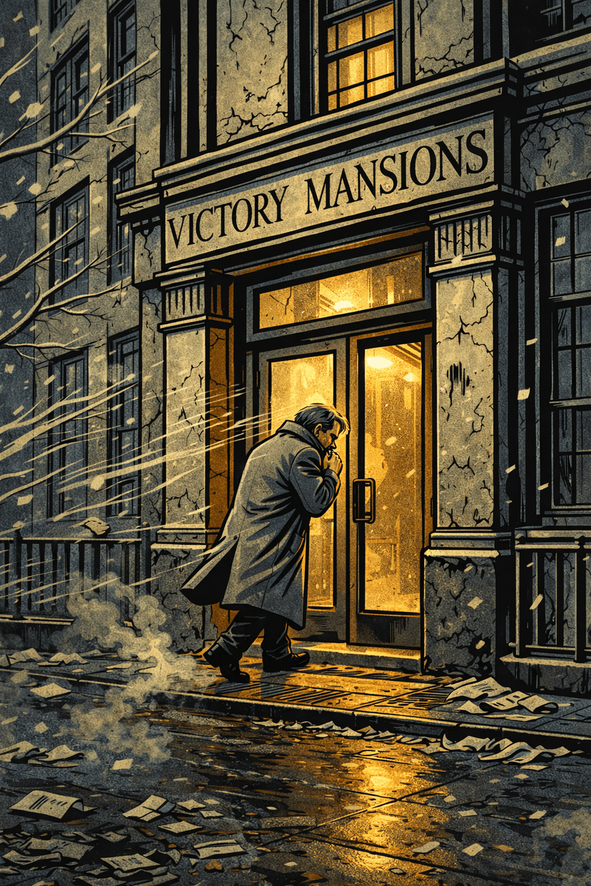 Scene: dystopian cityscape