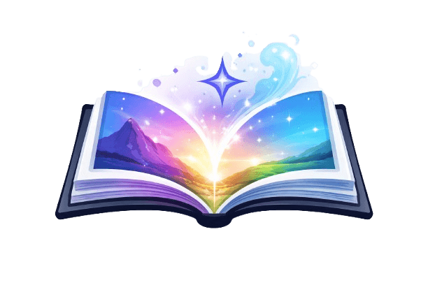 dokkei e-reader showing AI-generated book illustrations