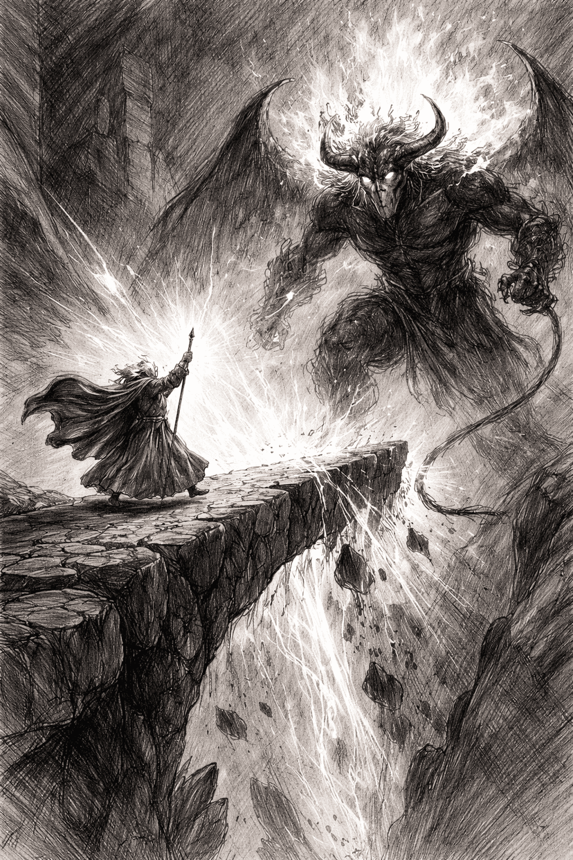 Scene: Gandalf and the Balrog at the bridge